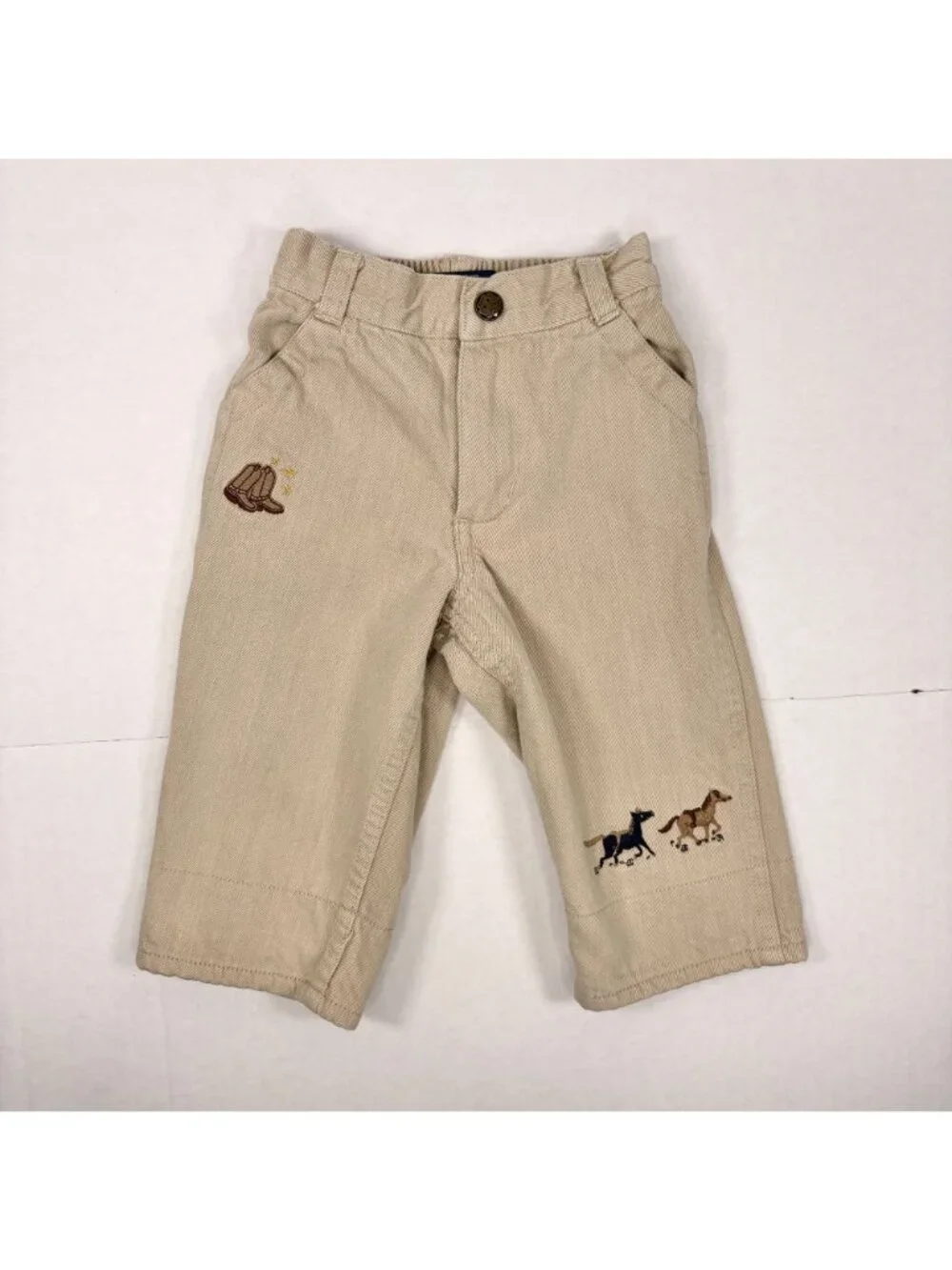 Vintage Oshkosh Y2K Western Cowboy Embroidered Denim Jeans 6m - 9m + 12m
